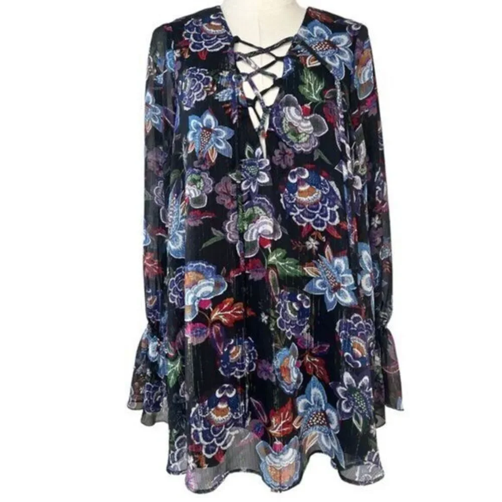 Show Me Your Mumu Perveen Pirate Lace‎ Up Tunic Women's Tunic Blouse Siz… - Picture 4 of 10